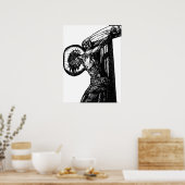 キリストの十字架刑と白黒の虚飾 ポスター (キッチン)