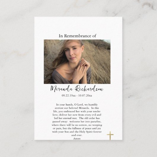 キリストの受難 カトリック葬儀祈祷カード プレイスカード (裏面)