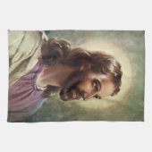 キリストの古風な宗教的肖像画 キッチンタオル (横)