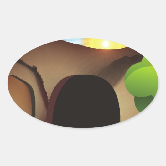 キリストの墓 楕円形シール (正面)