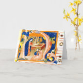 キリストの子の崇拝 カード (黄色い花)