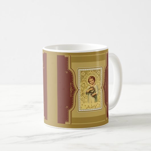 キリストの子イエスと王冠の胸付き&爪、 ネイル コーヒーマグカップ (正面右)