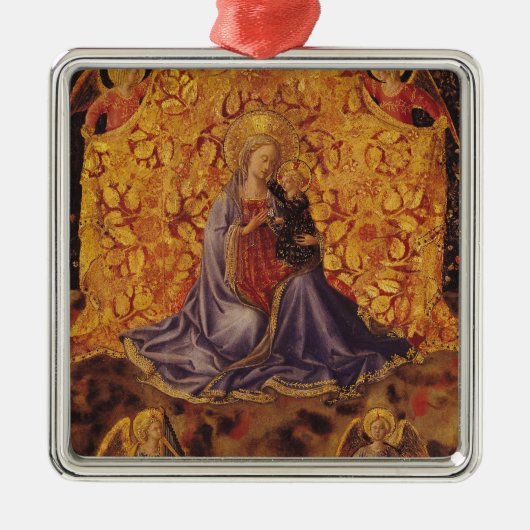 キリストの子供および天使の謙遜のマドンナ メタルオーナメント (正面)
