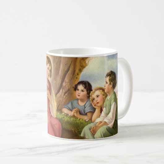 キリストの子供たちへの教え、ヴィンテージ宗教 コーヒーマグカップ (正面右)