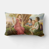 キリストの子供たちへの教え、ヴィンテージ宗教 ランバークッション (裏面)