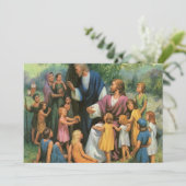 キリストの子供たちを祝福する、ヴィンテージ宗教 招待状 (スタンド正面)