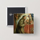 キリストの子供を崇拝するパドゥアのSt Anthony 缶バッジ (正面&裏面)