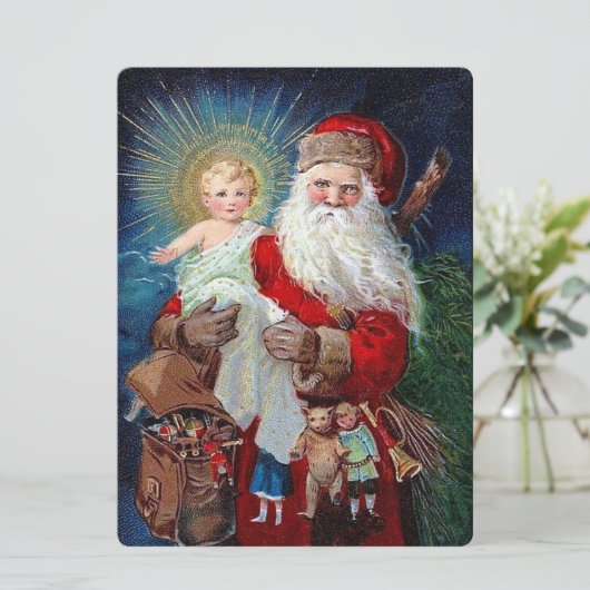 キリストの子供を持つサンタクロース シーズンカード (スタンド正面)