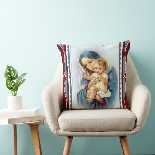 キリストの子供イエス・キリストを持つ賛美された新しい母メリー クッション (椅子)