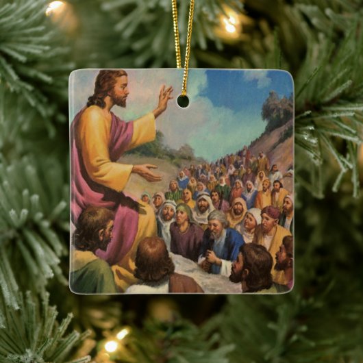 キリストの山上の説教、ヴィンテージ宗教 セラミックオーナメント (ツリー)