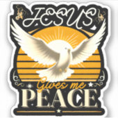 キリストの平和の鳩の子孫　キリスト教のためのデザイン シール (正面)