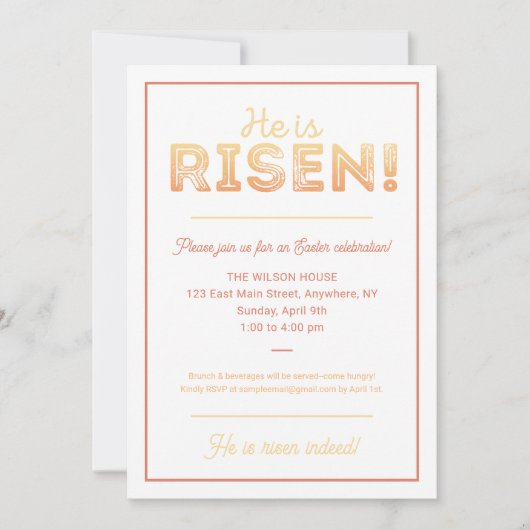 キリストの復活祭 招待状 (正面)