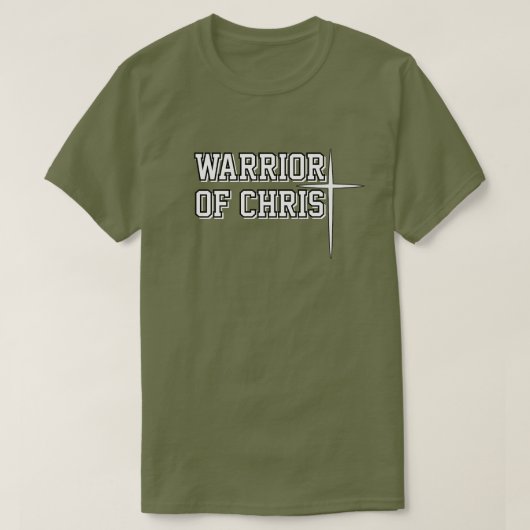 キリストの戦士 - シンプルにインスパイアされた男性 Tシャツ (デザイン正面)