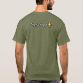 キリストの戦士 - シンプルにインスパイアされた男性 Tシャツ (裏面)