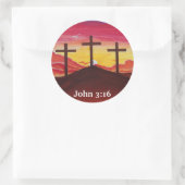 キリストの救いを十字架で十字架で結ぶクリスチャン・アート ラウンドシール (バッグ)