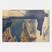 キリストの救世主像、リオデジャネイロ、ブラジル ラッピングペーパーシート (正面3)