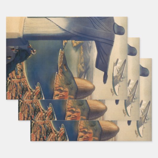 キリストの救世主像、リオデジャネイロ、ブラジル ラッピングペーパーシート (セット)