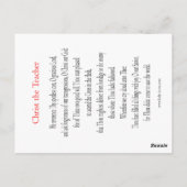 キリストの教師の祈りカード ポストカード (裏面)