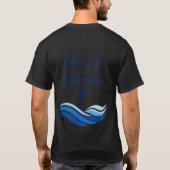 キリストの新生命 水の波と十字架 バプテストギフト Tシャツ (裏面)