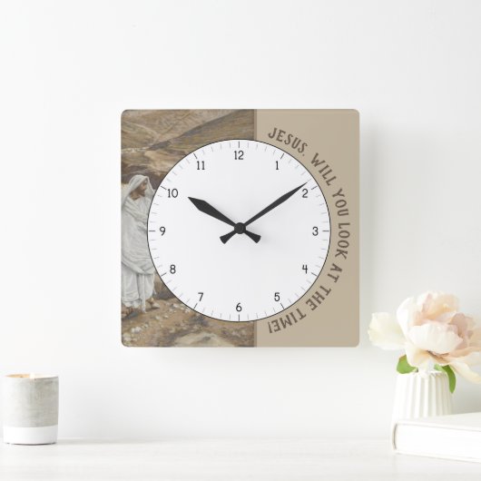 キリストの時計を見なさい スクエア壁時計 (ホーム)