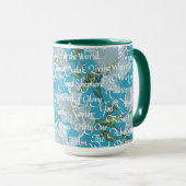 キリストの書名 ||明るい青 マグカップ (正面右)