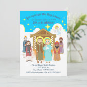 キリストの生誕の場面のクリスマスパーティー 招待状 (スタンド正面)