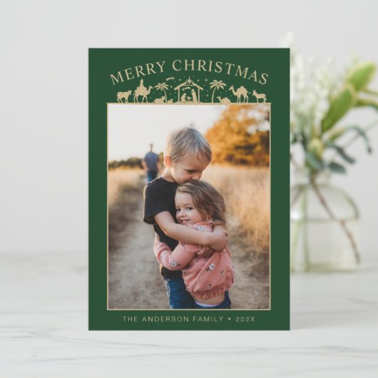 キリストの生誕の場面の赤ちゃんイエス・キリスト シーズンカード (スタンド正面)