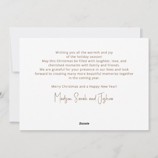 キリストの生誕の場面の赤ちゃんイエス・キリスト シーズンカード (裏面)