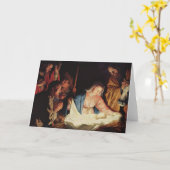 キリストの生誕の場面 カード (黄色い花)