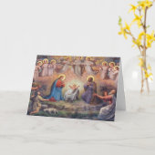 キリストの生誕の天使たち 聖家族 牧人 カード (黄色い花)