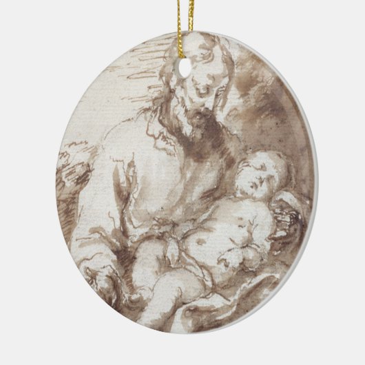 キリストの睡眠の子供を持つセントジョーゼフ(ペン及びb セラミックオーナメント (左)