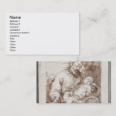 キリストの睡眠の子供を持つセントジョーゼフ(ペン及びb 名刺 (正面/裏面)