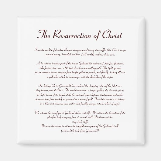 キリストの磁石の復活 – 文字 マグネット (正面)