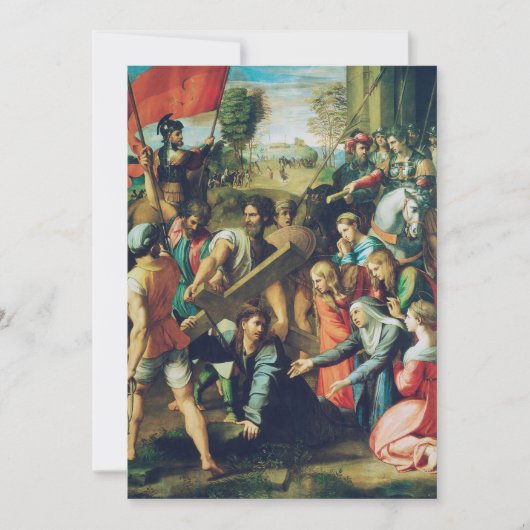 キリストの磔刑への道の途中で倒れる 招待状 (正面)