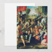 キリストの磔刑への道の途中で倒れる 招待状 (正面/裏面)