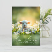 キリストの羊 イースターの花 祝福の祈り シーズンカード (スタンド正面)