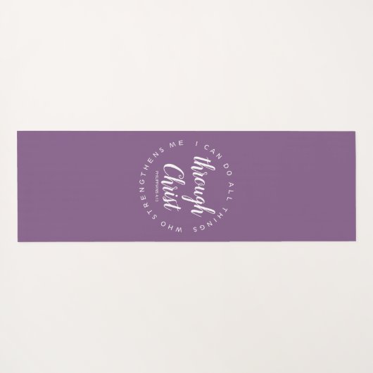 キリストの聖句パープルを通して私は全てのことを行うことができる ヨガマット (裏面(横))