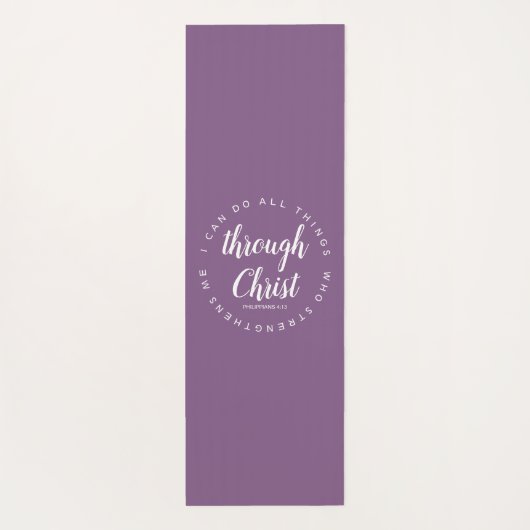 キリストの聖句パープルを通して私は全てのことを行うことができる ヨガマット (裏面)