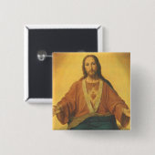 キリストの聖心、イエス・キリストの聖なる心 缶バッジ (正面&裏面)