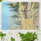 キリストの茨の冠（サイプレスに囲まれた花咲く果樹園） キッチンタオル (折り畳み)