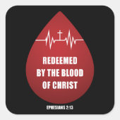 キリストの血によって贖われた – キリスト教の信仰 スクエアシール (正面)