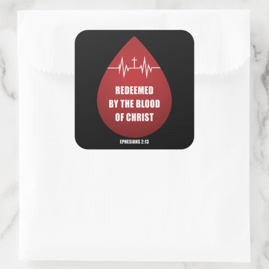 キリストの血によって贖われた – キリスト教の信仰 スクエアシール (バッグ)