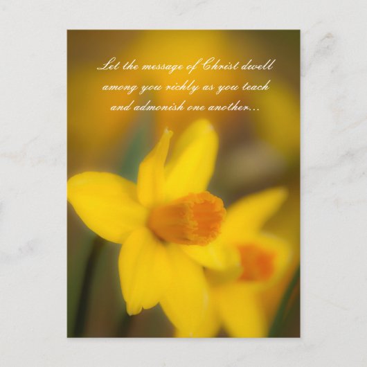 キリストの言葉が、あなたがたのうちに豊かに住まいましょう。 ポストカード (正面)