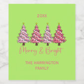 キリストの誕生の木　楽しくて明るい　カスタム ワインラベル (シングルラベル)