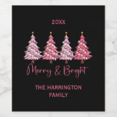 キリストの誕生の木　楽しくて明るい　カスタム ワインラベル (シングルラベル)