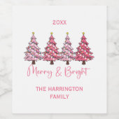 キリストの誕生の木 楽しく 輝かしく オーダーメイド ワインラベル (シングルラベル)