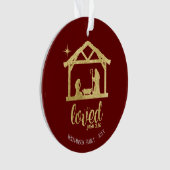 キリストの誕生の馬小屋　イエス様　愛　クリスチャン　家族 オーナメント (正面)