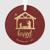 キリストの誕生の馬小屋　イエス様　愛　クリスチャン　家族 オーナメント (裏面)