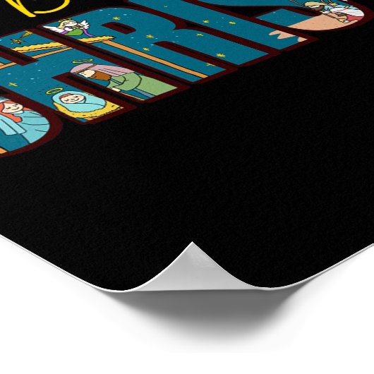 キリストの誕生は聖降誕祭ナティを越える ポスター (角)