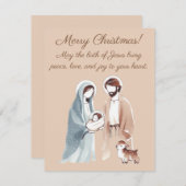 キリストの誕生グリーティングカードの平和、愛、喜び 招待状 (正面/裏面)